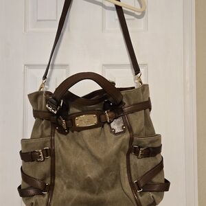 Michael Kors Brown and Tan Shoulder Bag